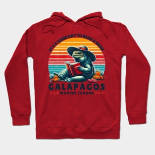 Galapagos marine iguana reading a book Hoodie